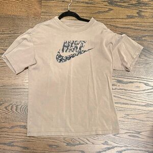Nike Beige Tee with Camo Logo